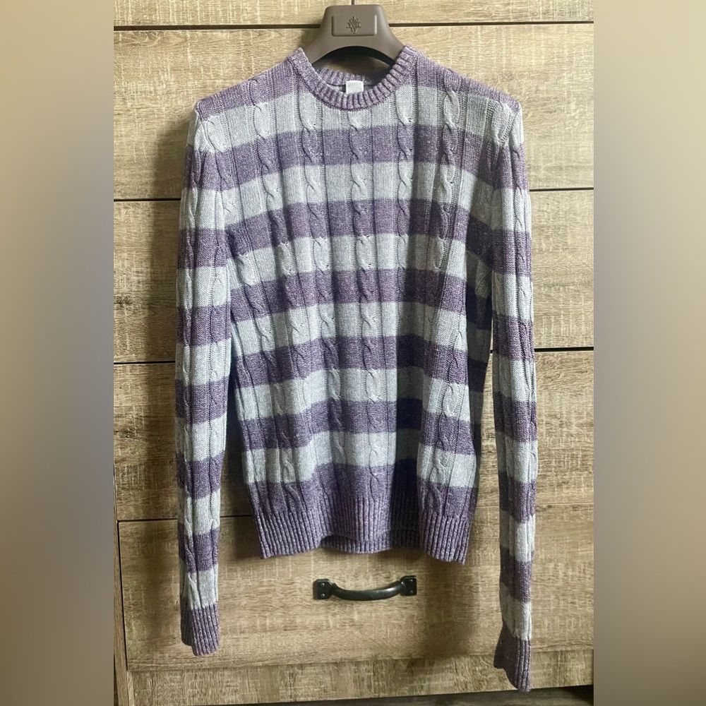 Eleventy Linen Cable Knit Sweater, Size M